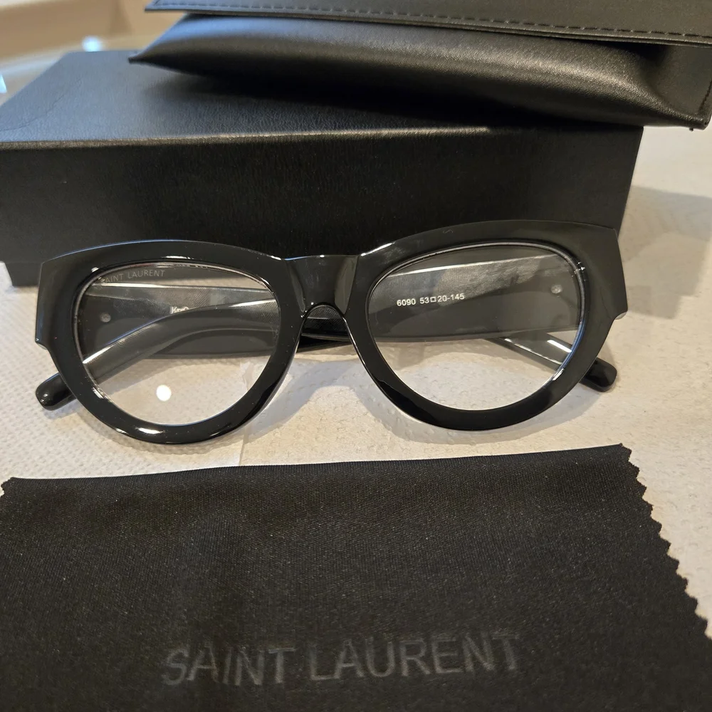 YSL Saint Laurent Eyewear Womens Cat Eye RX Glasses Full Inclusion 53:20:145MM
